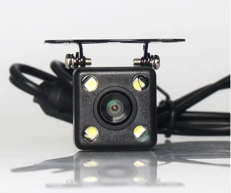 CAM-B09 backup camera with adjustable bracket and four visible lights